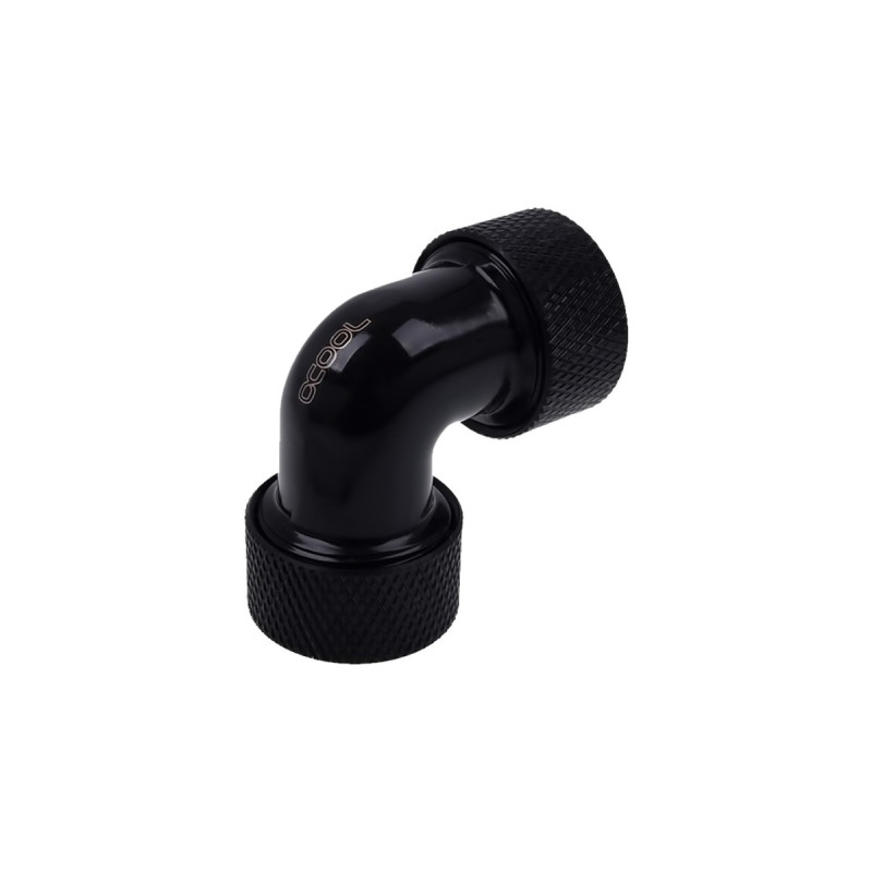 Alphacool HardTube Anschraubtülle, Anschlüsse(schwarz, 90° gewinkelt)