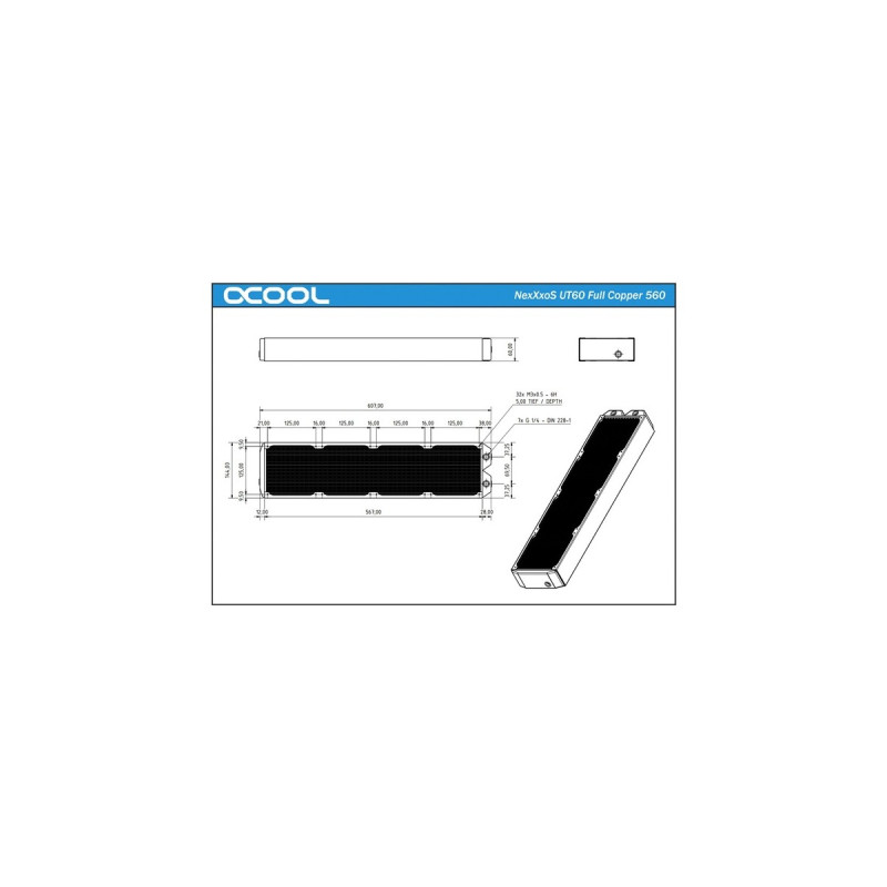 Alphacool NexXxoS UT60 Full Copper 560mm Radiator(schwarz)