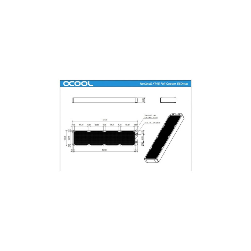 Alphacool NexXxoS XT45 Full Copper 560mm Radiator(schwarz)