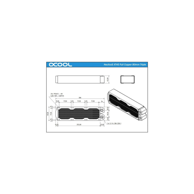 Alphacool NexXxoS XT45 Full Copper 80mm Triple, Radiator(schwarz, 3x 80 mm)