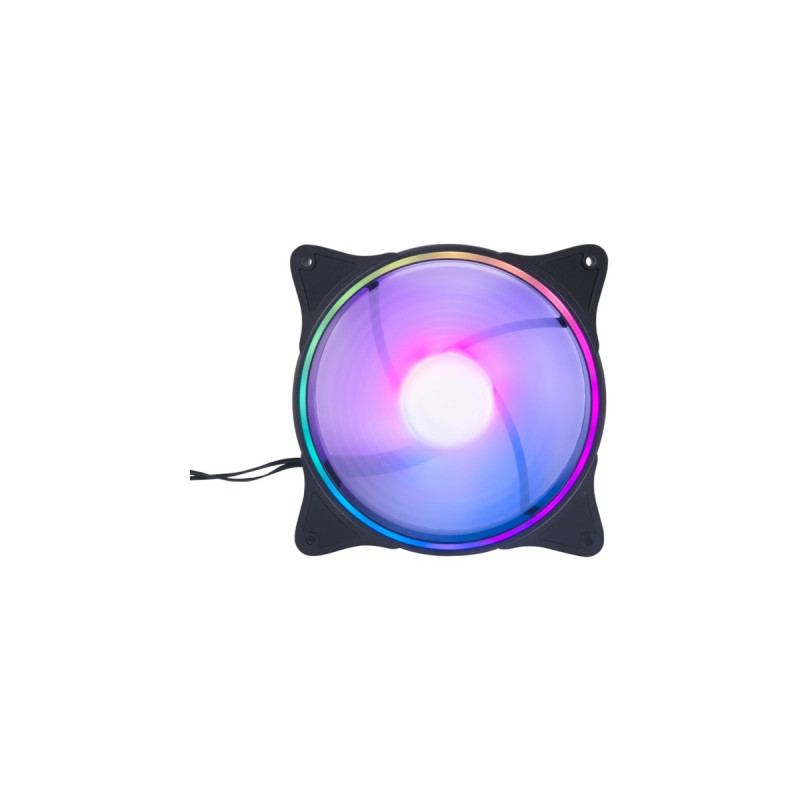 Alphacool Rise Aurora140mm Lüfter 140x140x25mm, Gehäuselüfter(schwarz/transparent)