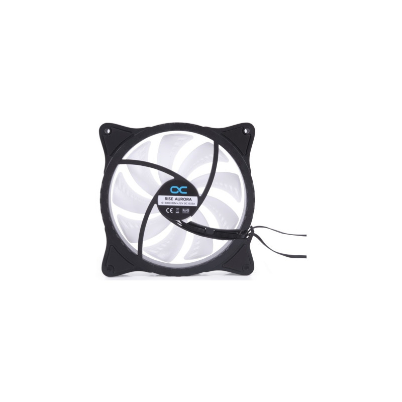 Alphacool Rise Aurora140mm Lüfter 140x140x25mm, Gehäuselüfter(schwarz/transparent)