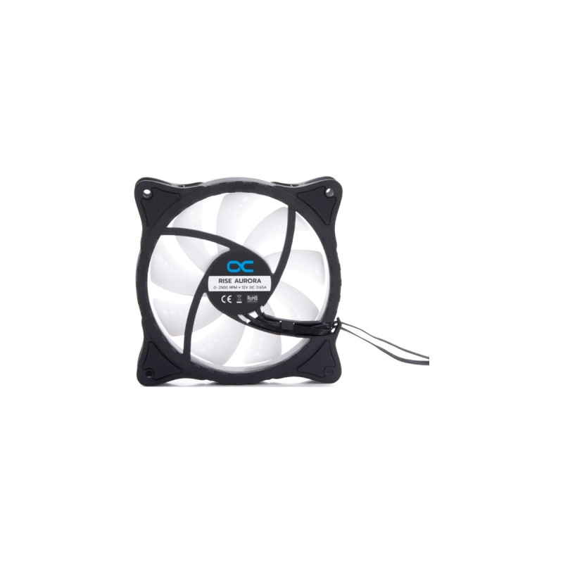 Alphacool Rise Aurora 120 mm Lüfter 120x120x25mm, Gehäuselüfter(schwarz/transparent)