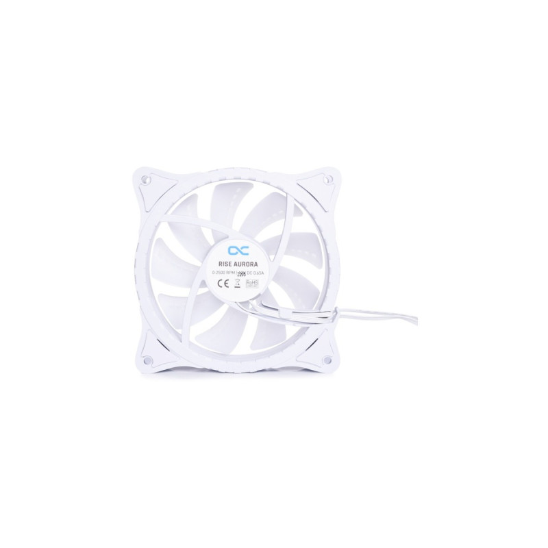 Alphacool Rise Aurora 120 mm Lüfter 120x120x25mm, Gehäuselüfter(weiß)