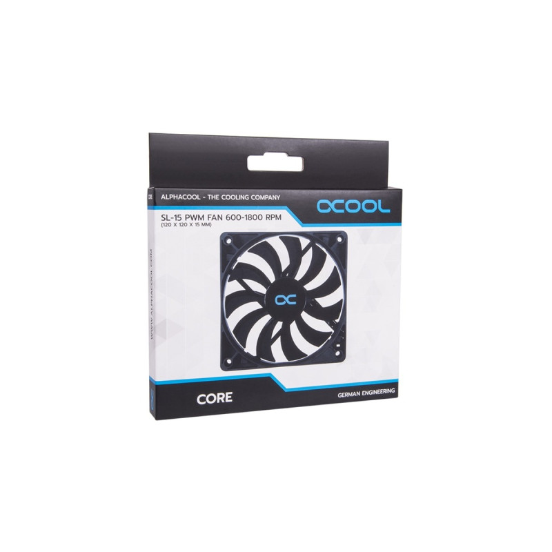 Alphacool SL-15 PWM Fan 600-1800rpm 120x120x15mm, Gehäuselüfter(schwarz)