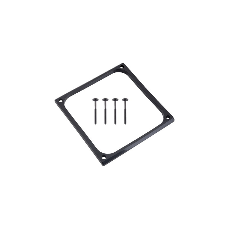 Alphacool Shroud & Entkopplung 120mm (7mm stark), Einbaurahmen(schwarz, inkl. 4x M3x37mm Schrauben)