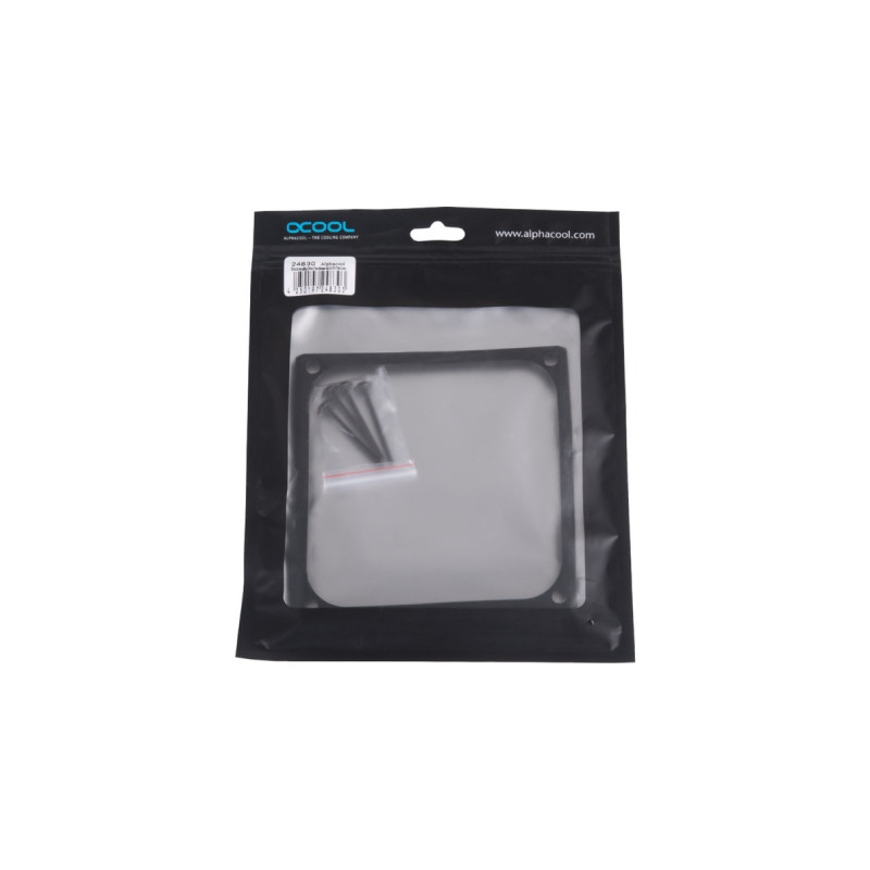 Alphacool Shroud & Entkopplung 120mm (7mm stark), Einbaurahmen(schwarz, inkl. 4x M3x37mm Schrauben)