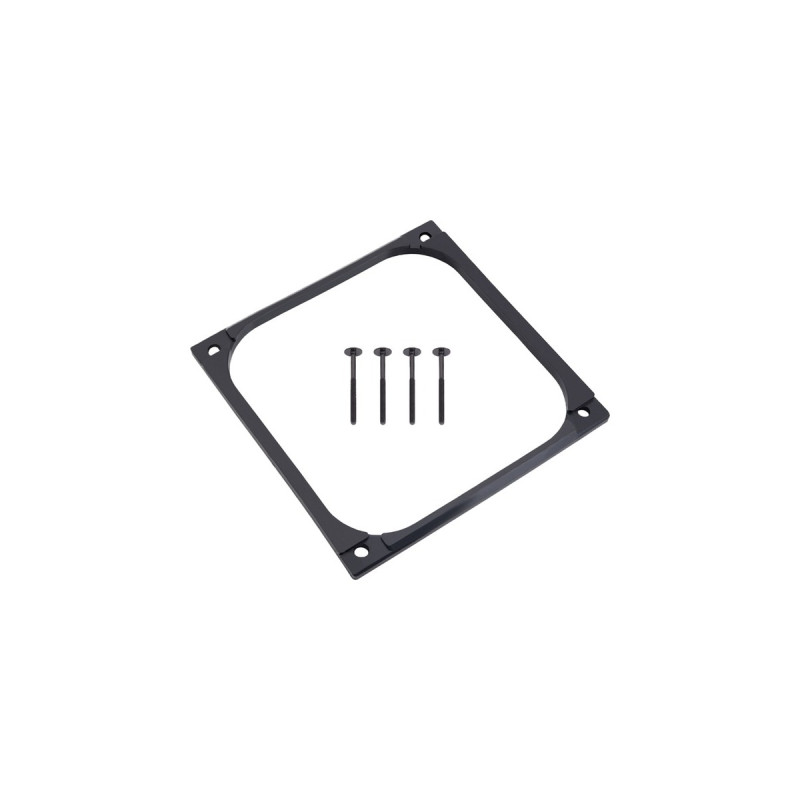Alphacool Shroud & Entkopplung 140mm (7mm stark), Einbaurahmen(schwarz, inkl. 4x M3x37mm Schrauben)
