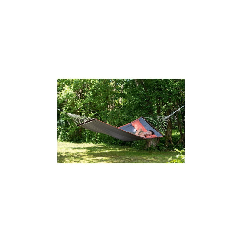 Amazonas American Dream AZ-1970000, Camping-Hängematte(grau, Mit Spreizstäben)