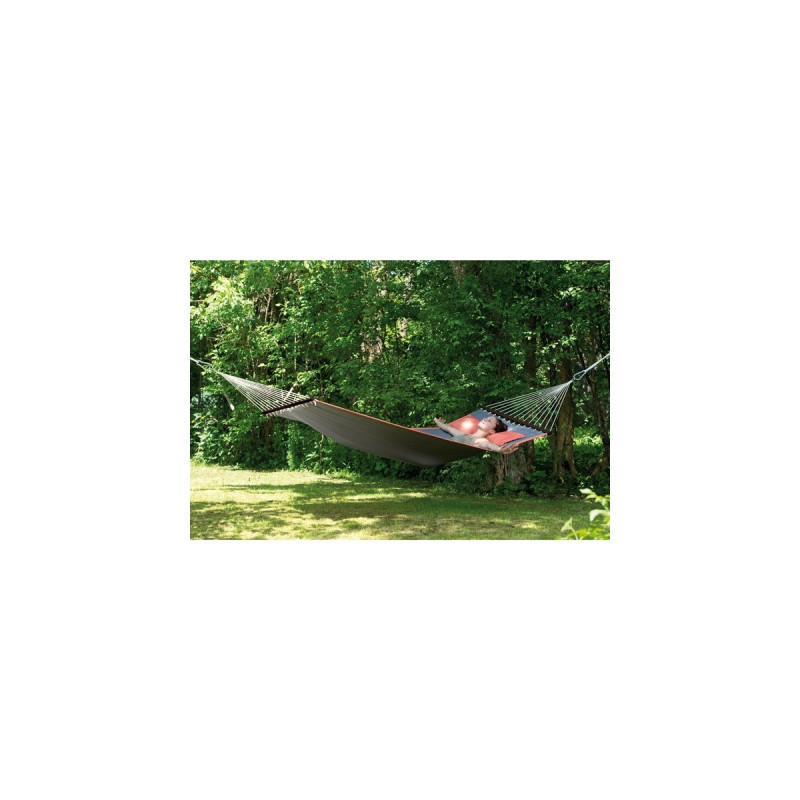 Amazonas American Dream AZ-1970000, Camping-Hängematte(grau, Mit Spreizstäben)