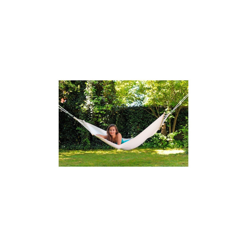 Amazonas Tobago EL-1060100, Camping-Hängematte(weiß, Mit Spreizstäben)