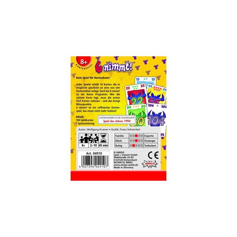Amigo 6 nimmt!, Kartenspiel