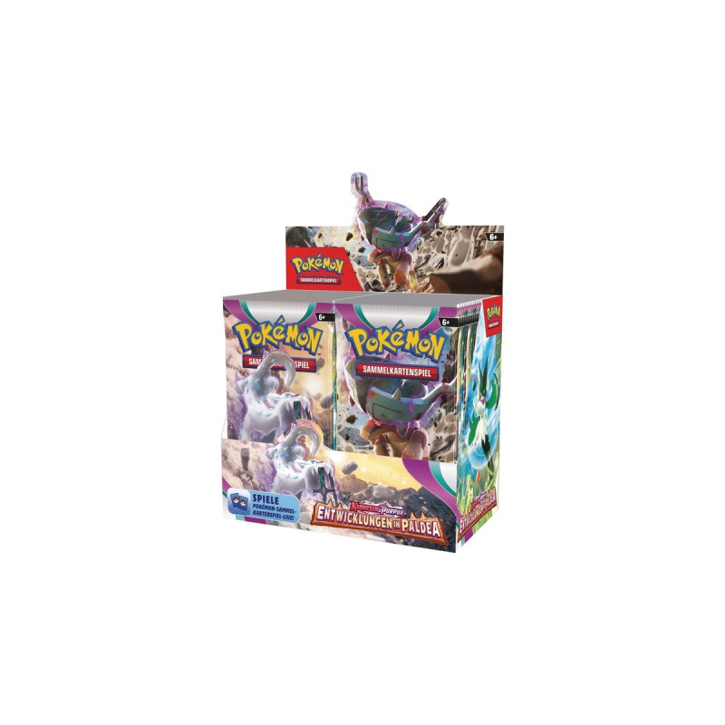 Amigo Pokémon-TCG: Karmesin & Purpur - Entwicklungen in Paldea Booster Display, Sammelkarten