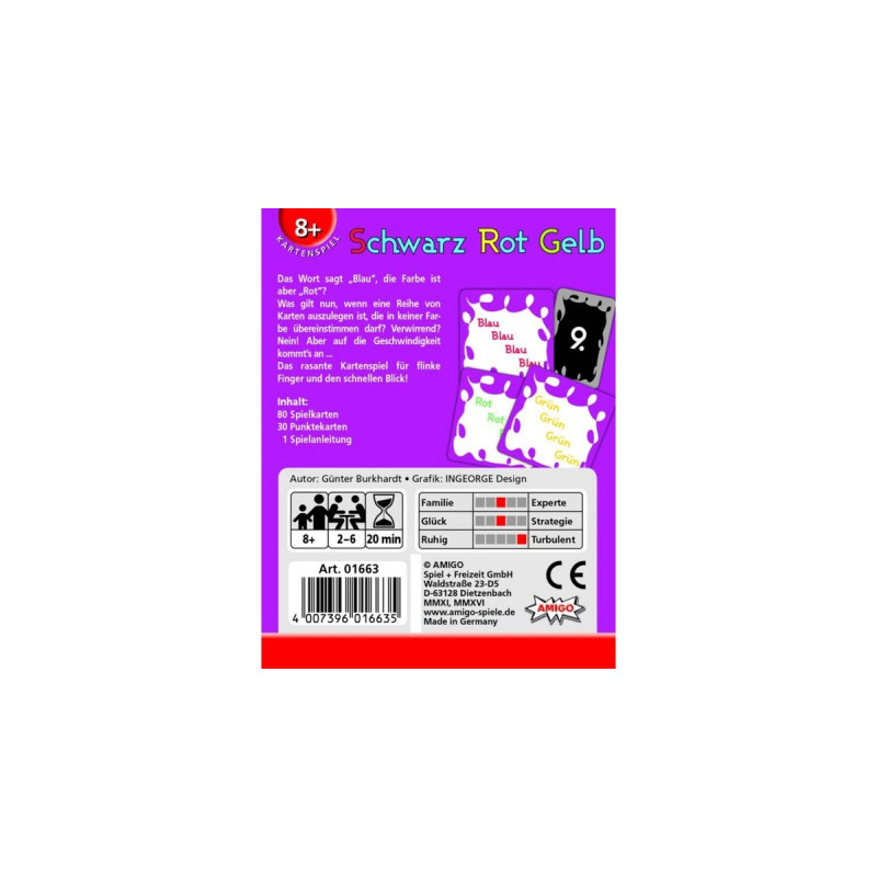 Amigo Schwarz Rot Gelb Refresh, Kartenspiel