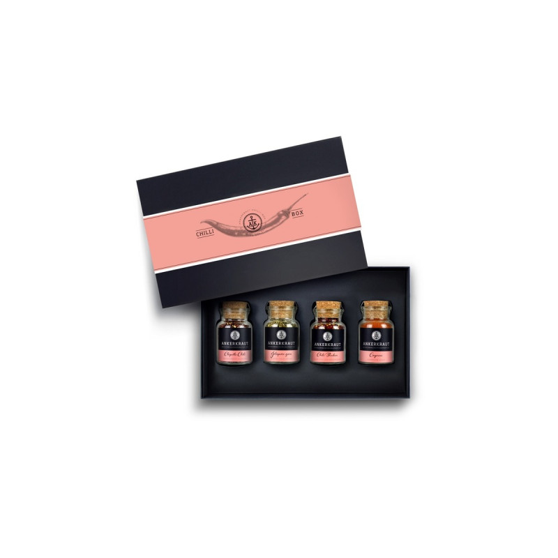 Ankerkraut Geschenkset 'Chili Box' mit 4 Korkengläsern
