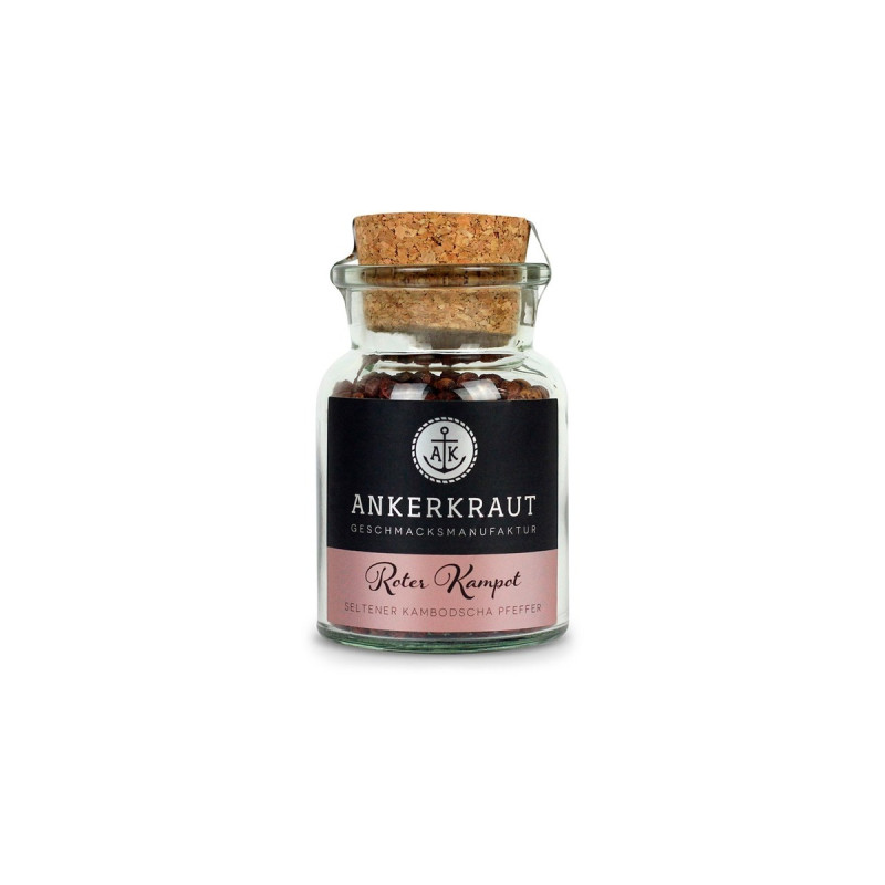 Ankerkraut Roter Kampot Pfeffer, Gewürz(ganz, 70g, Korkenglas)