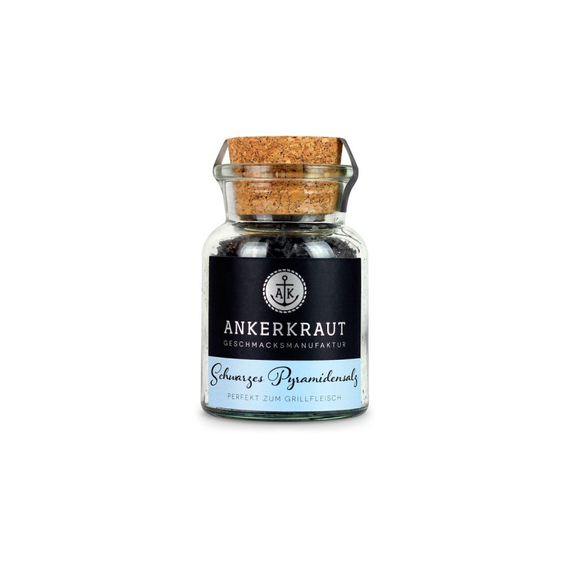 Ankerkraut Schwarzes Pyramidensalz Grubengold, Gewürz(grob, 75 g, Korkenglas)