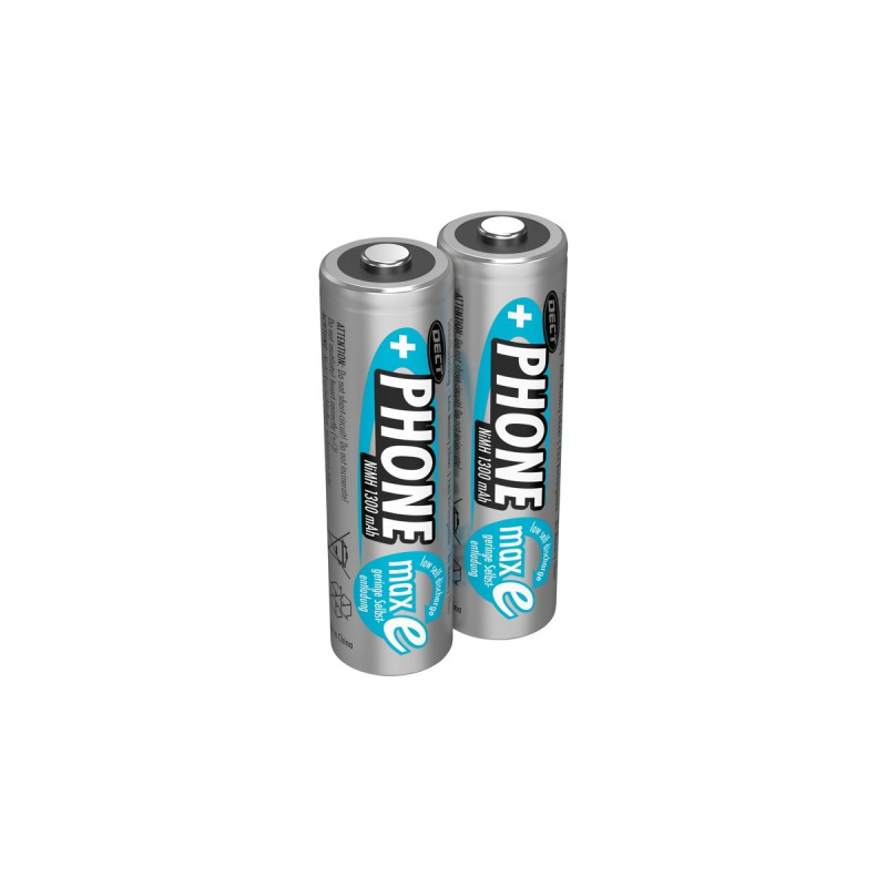 Ansmann 1300mAh DECT, Akku(silber, 2x AA (Mignon))