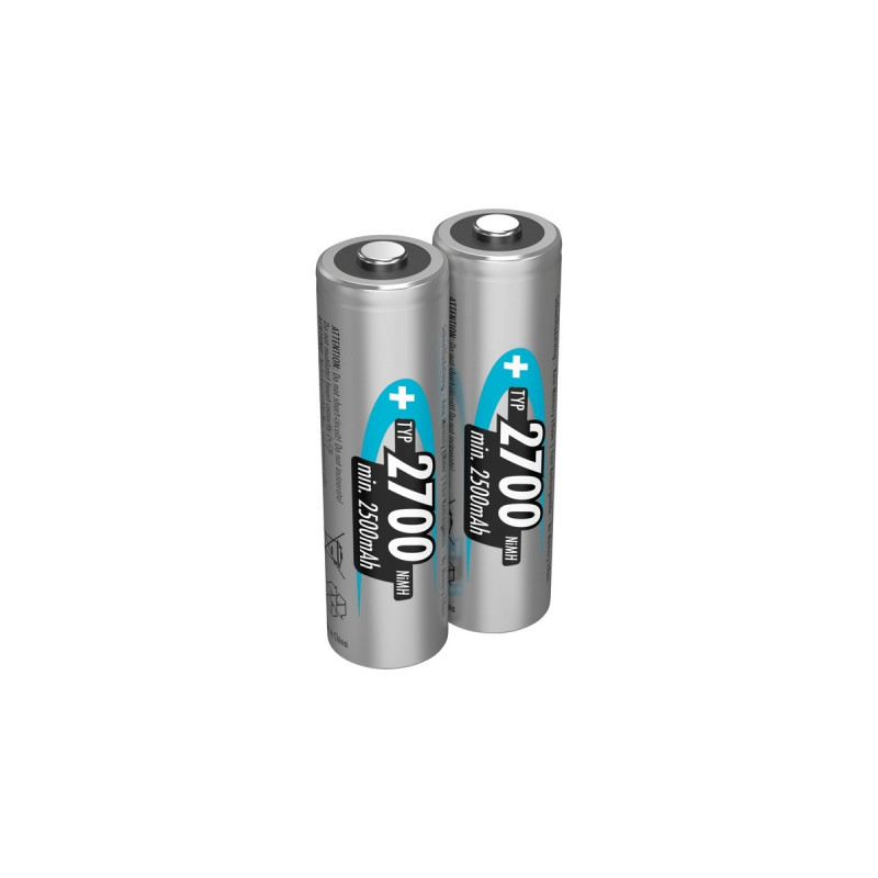 Ansmann 2700mAh, Akku(silber, 2x AA (Mignon))