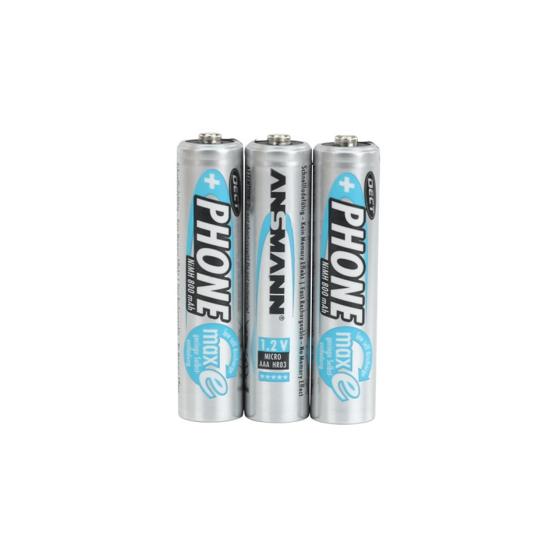 Ansmann 800mAh DECT, Akku(silber, 3x AAA (Micro))