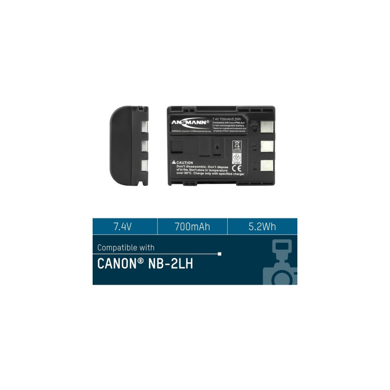 Ansmann A-Can NB 2 LH, Kamera-Akku(entspricht Canon NB 2 LH, Retail)