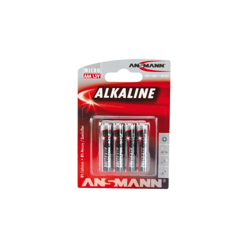 Ansmann Alkaline Red, Batterie(4 Stück, AAA)