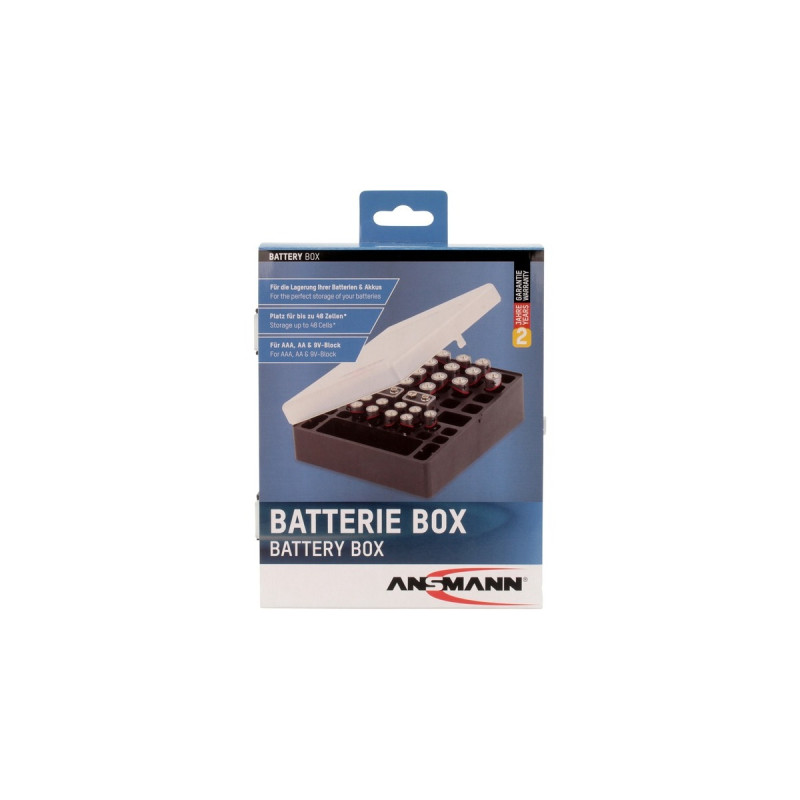 Ansmann Batteriebox 48, Akku-Box(schwarz/transparent)