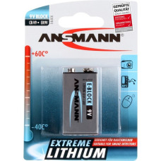 Ansmann Extreme Lithium 9V-Block, Batterie(silber, 1x Lithium)