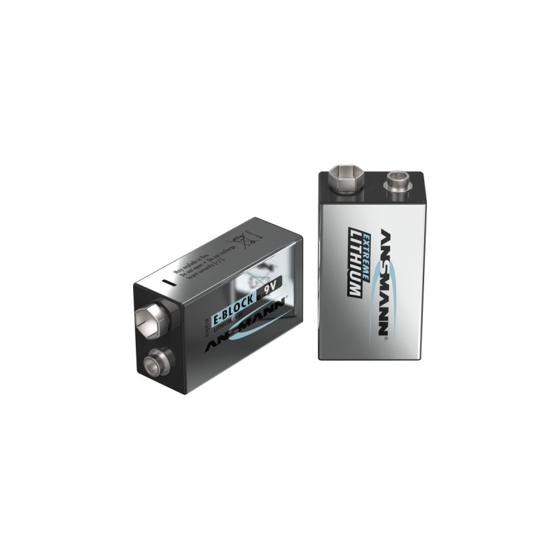 Ansmann Extreme Lithium 9V-Block, Batterie(silber, 1x Lithium)