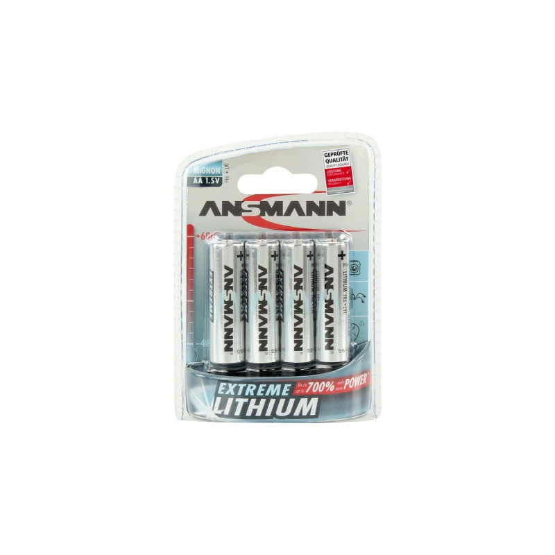 Ansmann Extreme Lithium Mignon AA, Batterie(silber, 4 Stück)