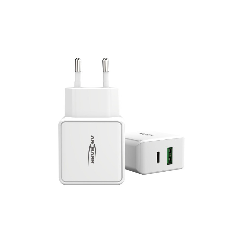 Ansmann Home Charger HC218PD, Ladegerät(weiß, Power Delivery & Quick Charge)