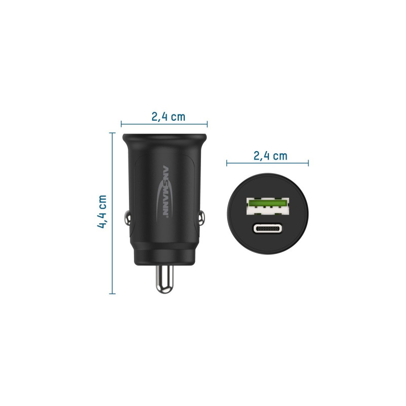 Ansmann In-Car-Charger CC230PD, Ladegerät(schwarz)