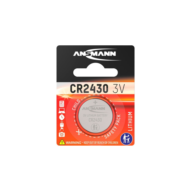 Ansmann Lithium Knopfzelle CR-2430, Batterie(silber)