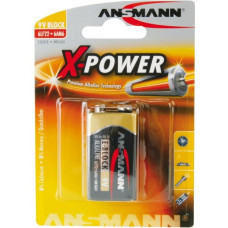 Ansmann X-Power Alkaline Batterie Block E / 6LR61(1 Stück, Typ 9 Volt (E-Block))