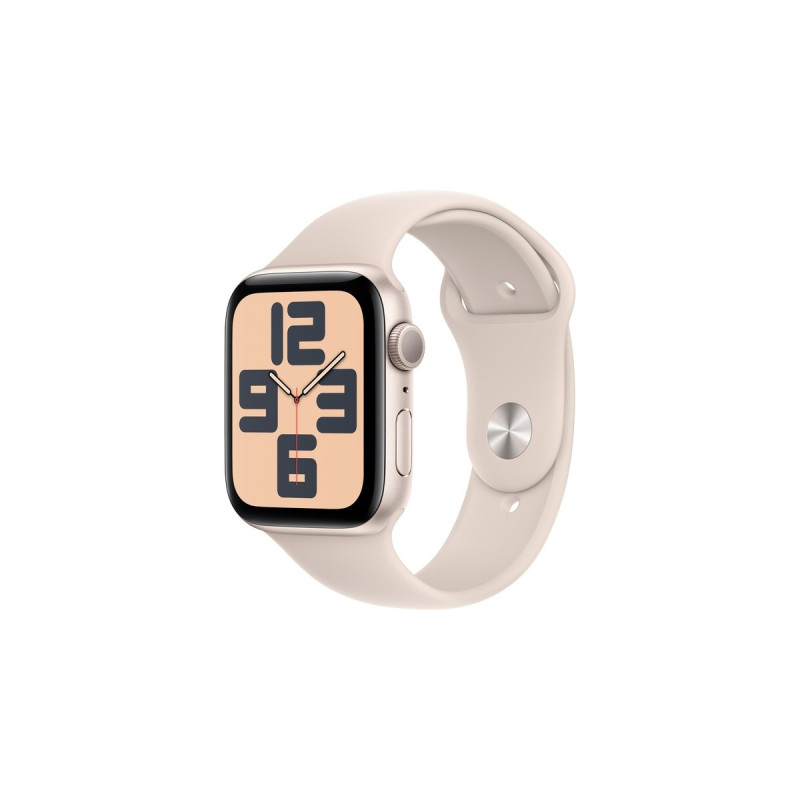 Apple Watch SE (2023), Smartwatch(Polarstern, 44 mm, Sportarmband, Aluminium)