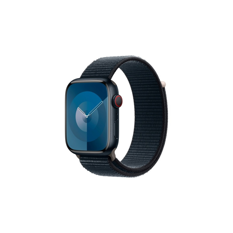 Apple Watch Series 9, Smartwatch(dunkelblau/dunkelblau, Aluminium, 45 mm, Sport Loop, Cellular)