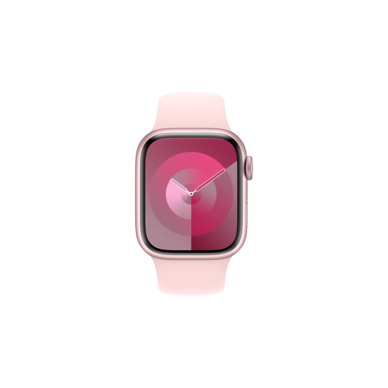 Apple Watch Series 9, Smartwatch(rosa/rosé, Aluminium, 41 mm, Sportarmband)