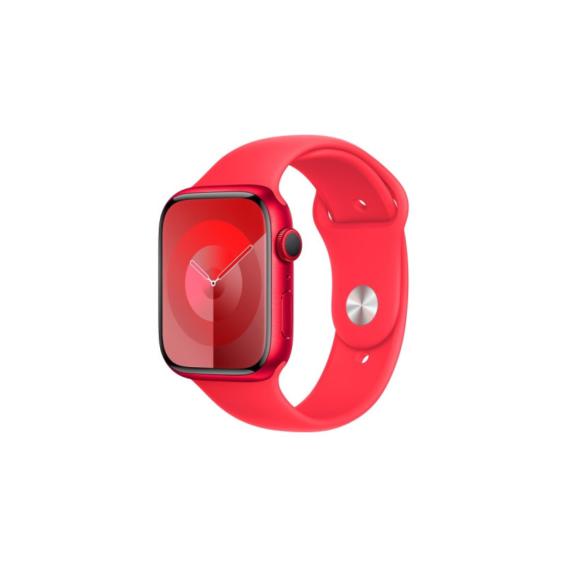 Apple Watch Series 9, Smartwatch(rot/rot, Aluminium, 45 mm, Sportarmband)