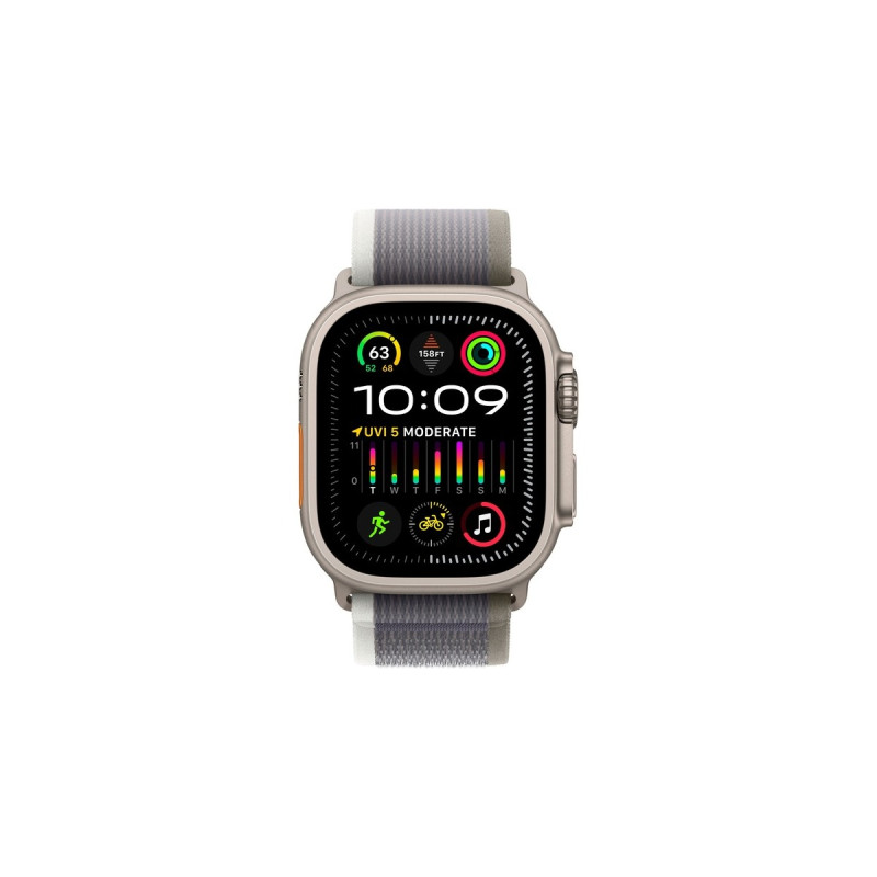Apple Watch Ultra 2, Smartwatch(grün/grau, 49 mm, Trail Loop, Titangehäuse, Cellular)