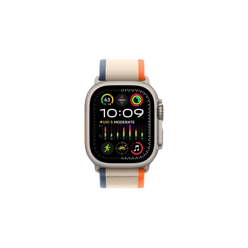 Apple Watch Ultra 2, Smartwatch(orange/beige, 49 mm, Trail Loop, Titangehäuse, Cellular)