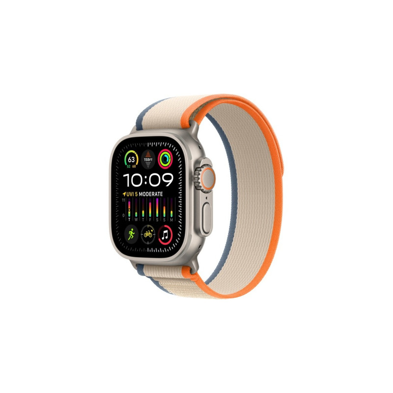 Apple Watch Ultra 2, Smartwatch(orange/beige, 49 mm, Trail Loop, Titangehäuse, Cellular)