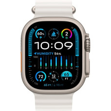 Apple Watch Ultra 2, Smartwatch(weiß, 49 mm, Ocean Armband, Titangehäuse, Cellular)