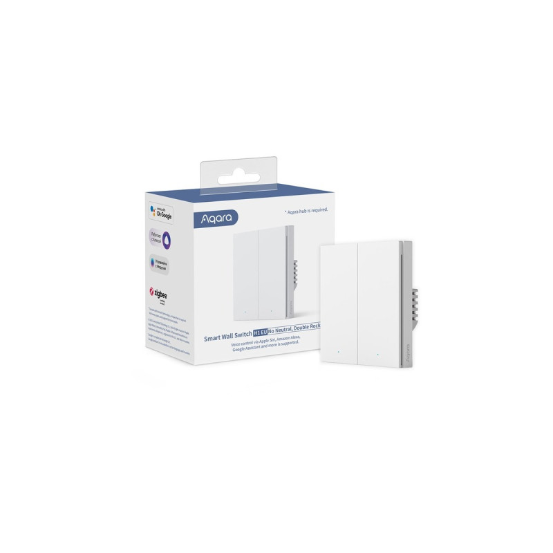 Aqara Smart Wall Switch H1 - zwei Wippen ohne Neutralleiter, Taster(weiß)