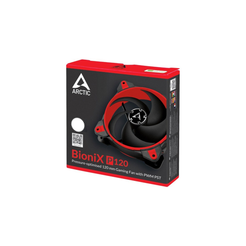Arctic BioniX P120 PWM 120x120x27, Gehäuselüfter(schwarz/rot)