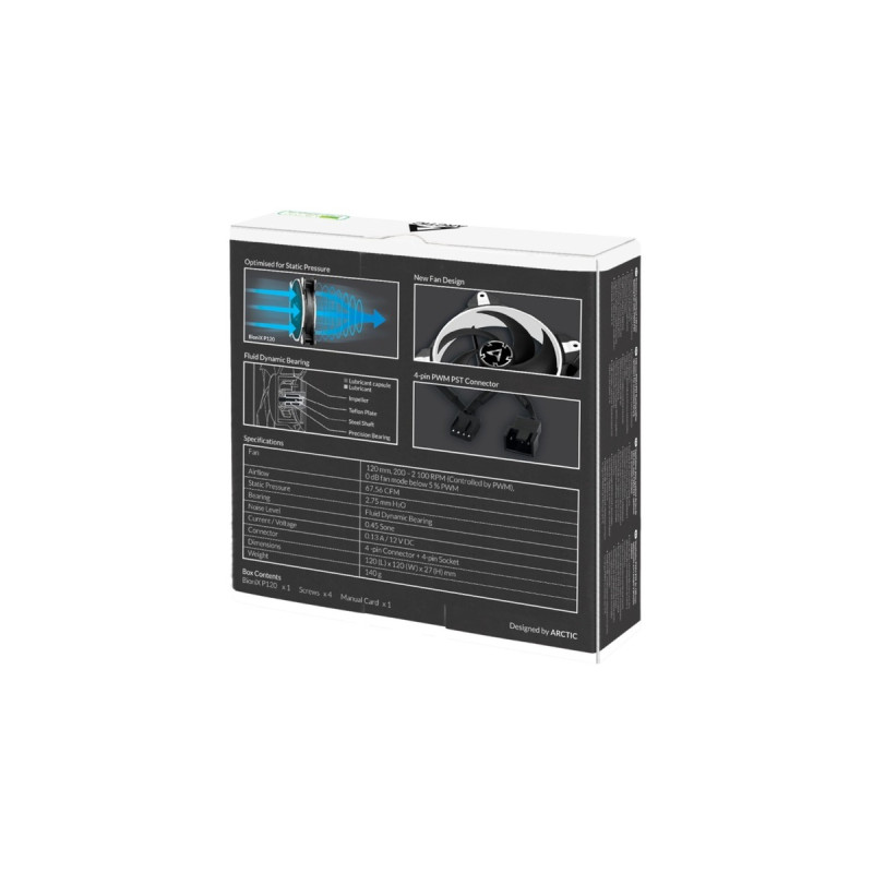 Arctic BioniX P120 PWM 120x120x27, Gehäuselüfter(schwarz/weiß)