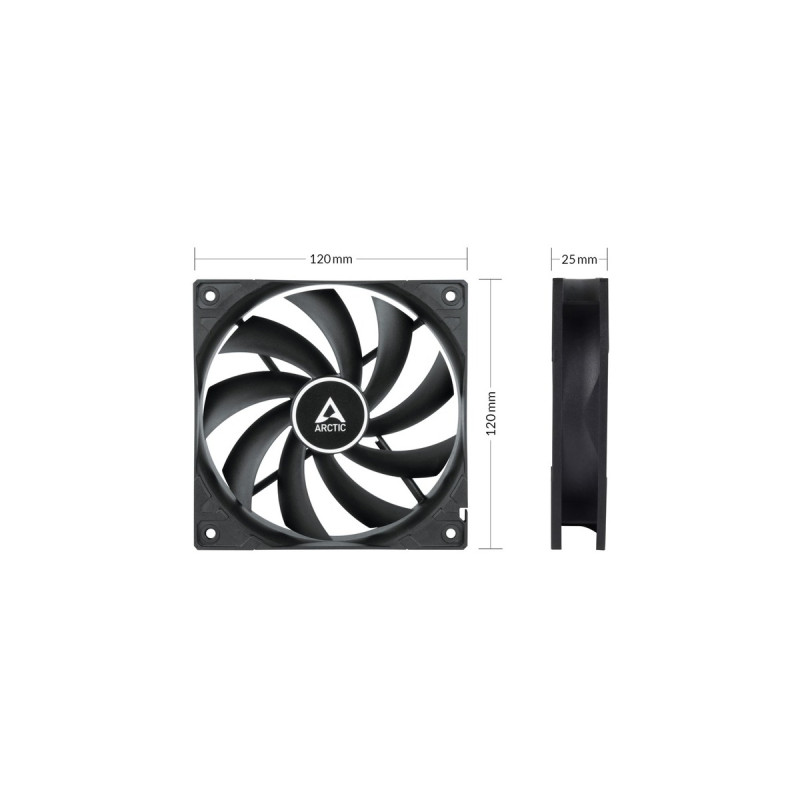 Arctic F12 Silent 120x120x25 mm, Gehäuselüfter(schwarz/weiß)