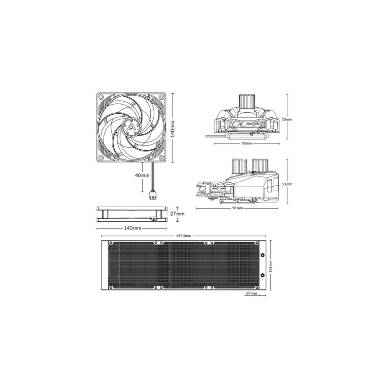 Arctic Liquid Freezer II 420mm, Wasserkühlung(schwarz)