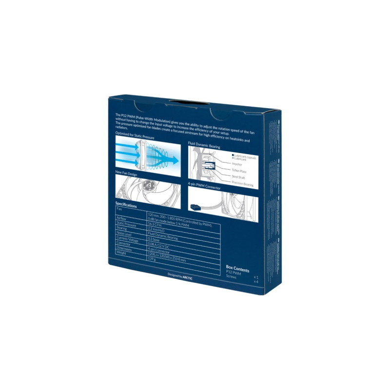 Arctic P12 PWM 120x120x25, Gehäuselüfter(schwarz)