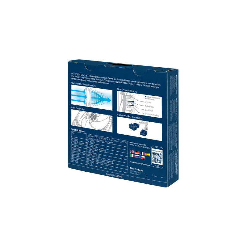 Arctic P12 PWM PST 120x120x25, Gehäuselüfter(weiß/transparent)