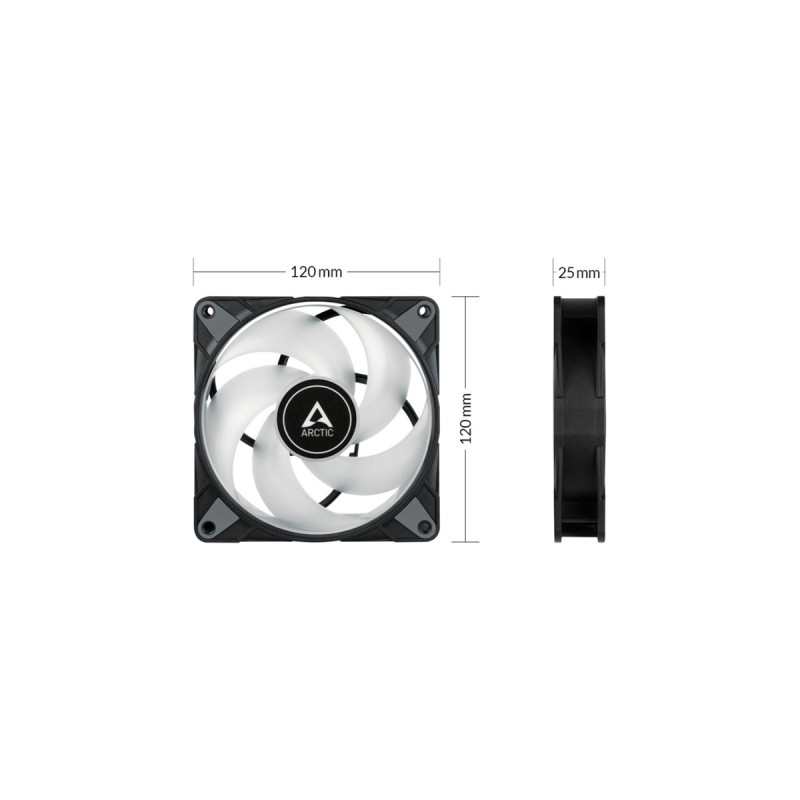 Arctic P12 PWM PST A-RGB 0dB 120x120x25, Gehäuselüfter(schwarz)